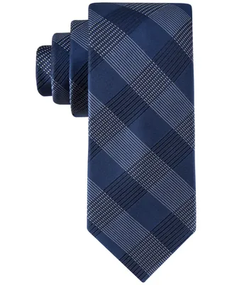 Calvin Klein Men's Aiden Blue Grid Tie
