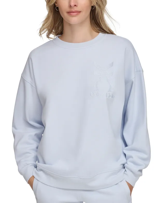 Calvin Klein Jeans Women's West Village Foiled Logo-Print Sweatshirt -  Macy's