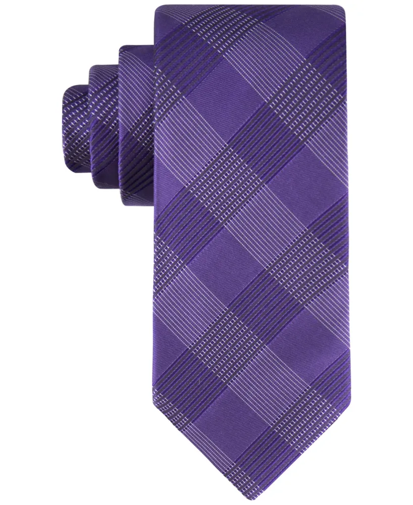 Calvin Klein Men's Aiden Blue Grid Tie