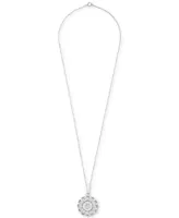 Wrapped in Love Diamond Flower Pendant Necklace (1/2 ct. tw) in 14k White Gold, 18" + 2" extender, Created for Macy's