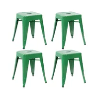 Emma+Oliver 18 Inch Table Height Indoor Stackable Metal Dining Stool-Set Of 4