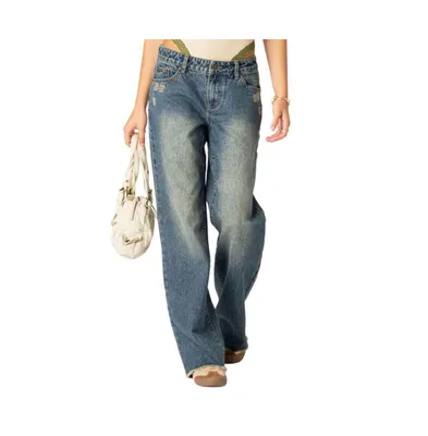 Women's Doll House low rise washed jeans - Blue