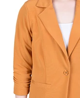 Ny Collection Petite 3/4 Sleeve Knit Ottoman Blazer