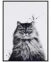 Empire Art Direct "Nebelung" Pet Paintings on Printed Glass Encased with A Black Anodized Frame, 24" x 18" x 1"