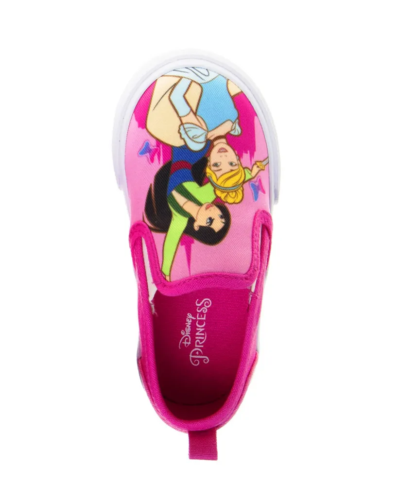 Disney Little Girls Princess Slip On Canvas Sneakers