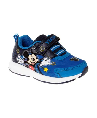 Disney Little Boys Mickey Mouse Light Up Hook and Loop Strap Sneakers