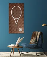 Empire Art Direct "Louis Vuitton Vibes Racquet" Frameless Free Floating Tempered Glass Panel Graphic Wall Art, 24" x 48" x 0.2"