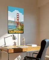 Empire Art Direct "golden Gate Gaze" Frameless Free Floating Tempered Glass Panel Graphic Wall Art, 36" x 24" x 0.2" - Multi