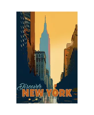 Empire Art Direct "New York Minute" Frameless Free Floating Tempered Glass Panel Graphic Wall Art, 36" x 24" x 0.2" - Multi