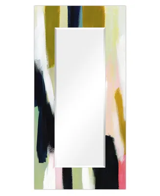 Empire Art Direct "Sunder Ii" Rectangular Beveled Mirror on Free Floating Printed Tempered Art Glass, 72" x 36" x 0.4" - Multi