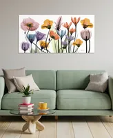 Empire Art Direct "Flowerscape Portrait" Frameless Free Floating Tempered Glass Panel Graphic Wall Art, 24" x 48" x 0.2" - Multi