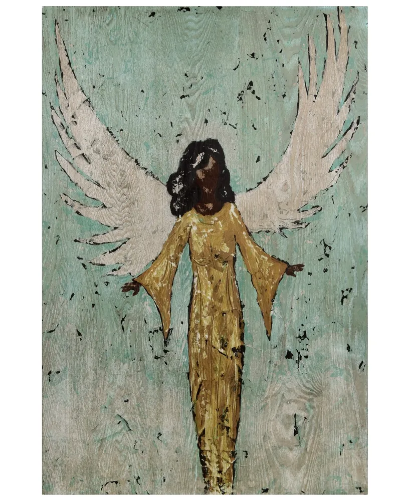 Empire Art Direct "EArthly angel Ii" Fine Giclee Printed Directly on Hand Finished Ash Wood Wall Art, 36" x 24" x 1.5"