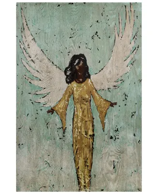 Empire Art Direct "EArthly angel Ii" Fine Giclee Printed Directly on Hand Finished Ash Wood Wall Art, 36" x 24" x 1.5"