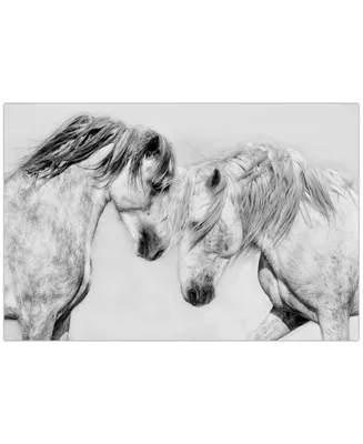 Empire Art Direct "Caballo Blanco Equine" Frameless Free Floating Tempered Glass Panel Graphic Wall Art, 32" x 48" x 0.2"