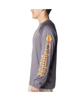 Men's Columbia Charcoal Tennessee Volunteers Terminal Tackle Omni-Shade Raglan Long Sleeve T-shirt