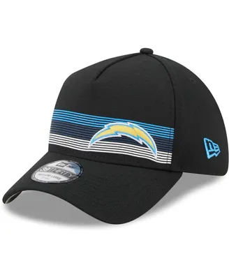 Men's New Era Black Los Angeles Chargers Flawless Stripe 39THIRTY Flex Hat