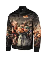 Men's Freeze Max Black Street Fighter Graphic Full-Snap Jacket