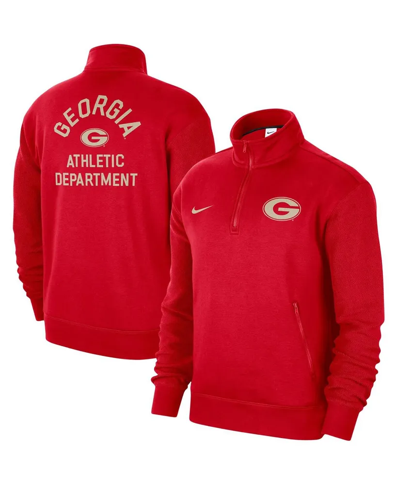 Men's Nike Red Georgia Bulldogs Campus Athletic Department Quarter-Zip Sweatshirt