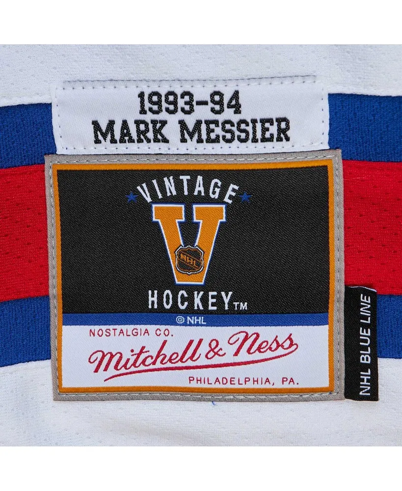 Men's Mitchell & Ness Mark Messier Blue New York Rangers Big Tall 2015 Captain Patch Line Player Jersey