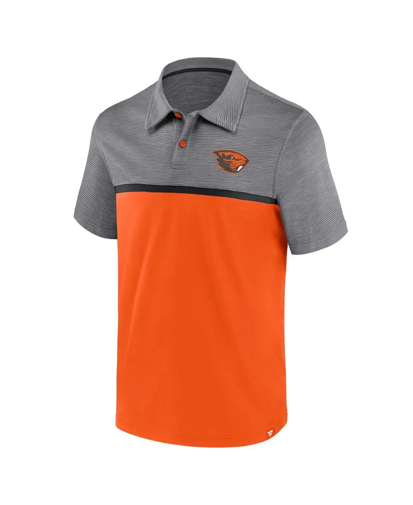 Men's Fanatics Orange, Gray Oregon State Beavers Polo Shirt