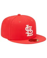 Men's New Era Red St. Louis Cardinals Lava Highlighter Logo 59FIFTY Fitted Hat