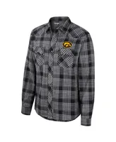 Men's Colosseum x Wrangler Black Iowa Hawkeyes Plaid Western Long Sleeve Full-Snap Shirt