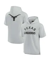 Men's and Women's Fanatics Signature Gray Texas Longhorns Super Soft Fleece Short Sleeve Pullover Hoodie