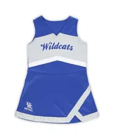 Girls Preschool Royal, Gray Kentucky Wildcats Two-Piece Cheer Captain Jumper Dress and Bloomers Set