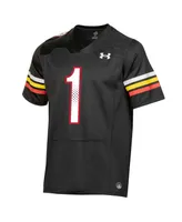 Big Boys Under Armour #1 Black Maryland Terrapins Replica Football Jersey