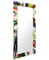 Empire Art Direct "Nirvana Ii" Rectangular Beveled Mirror on Free Floating Printed Tempered Art Glass, 54" x 28" x 0.4"