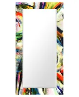 Empire Art Direct "Nirvana Ii" Rectangular Beveled Mirror on Free Floating Printed Tempered Art Glass, 54" x 28" x 0.4"