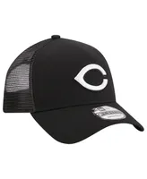 Men's New Era Black Cincinnati Reds A-Frame 9FORTY Trucker Adjustable Hat