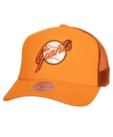 Men's Mitchell & Ness Orange San Francisco Giants Curveball Trucker Snapback Hat