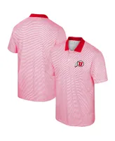 Men's Colosseum White Utah Utes Print Stripe Polo Shirt