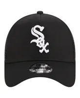 Men's New Era Black Chicago White Sox A-Frame 9FORTY Trucker Adjustable Hat