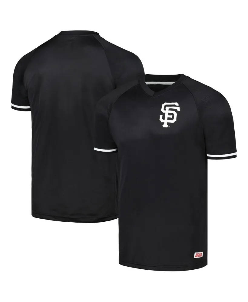 Men's Stitches San Francisco Giants Black Raglan V-Neck Jersey