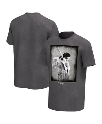 Men's Black Distressed Jimi Hendrix Woodstock Washed Graphic T-shirt