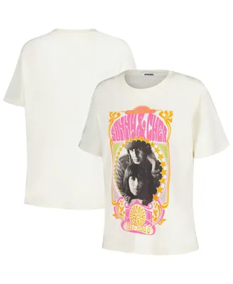 Women's Daydreamer Cream Distressed Sonny & Cher Melody Fair Boyfriend T-shirt