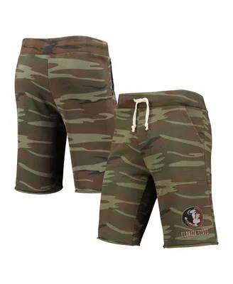 Men's Camo Distressed Alternative Apparel Florida State Seminoles Victory Lounge Shorts