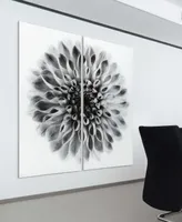 Empire Art Direct "Dahlia Ab" Frameless Free Floating Tempered Glass Panel Graphic Wall Art Set of 2, 72" x 36" x 0.2" Each