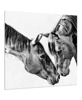 Empire Art Direct "Kindred Colts" Frameless Free Floating Tempered Glass Panel Graphic Wall Art, 38" x 38" x 0.2"