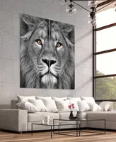 Empire Art Direct King Of The Jungle Ab Frameless Free Floating Tempered Glass Panel Graphic Wall Art, 72" x 36" x 0.2" Each