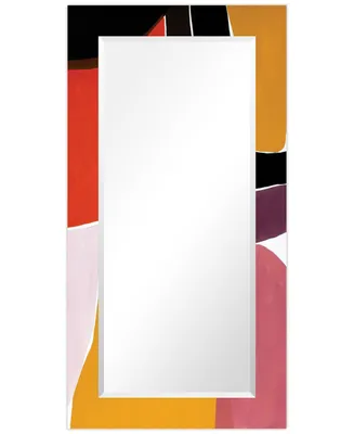 Empire Art Direct "Melon-Cholia Ii" Rectangular Beveled Mirror on Free Floating Printed Tempered Art Glass, 54" x 28" x 0.4" - Multi