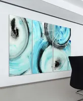 Empire Art Direct "Ripple Effect Iv Abc" Frameless Free Floating Tempered Glass Panel Graphic Wall Art Set of 3, 72" x 36" x 0.2" Each