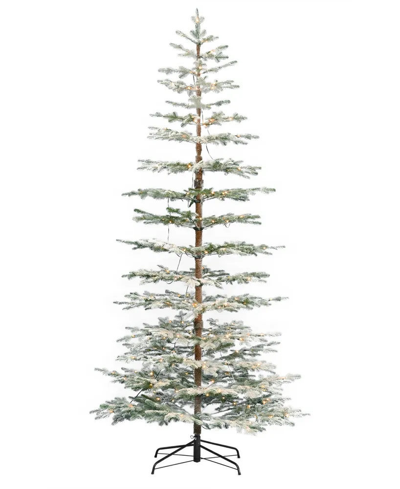 Seasonal Sierra Pine 9' Pe Lightly Flocked Tree, 2255 Tips, 400 Warm LEDs, Remote, Storage Bag, Ez-Connect Pole