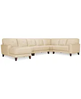 Ashlinn 144" 5-Pc. Pastel Leather Sectional, Created for Macy's