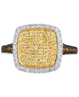 Le Vian Chocolatier Sunny Yellow Diamond, Vanilla Diamond, & Chocolate Diamond Ring (5/8 ct. t.w.) in 14k Two-Tone Gold