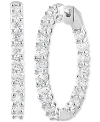 Badgley Mischka Lab Grown Diamond In & Out Small Hoop Earrings (3 ct. t.w.) in 14k White, Yellow or Rose Gold