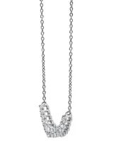 Badgley Mischka Lab Grown Diamond Curved Bar Collar Necklace (1 ct. t.w.) in 14k White Gold, 16" + 2" extender