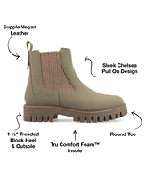 Journee Collection Women's Alara Medium and Wide Width Chelsea Lug Sole Bootie